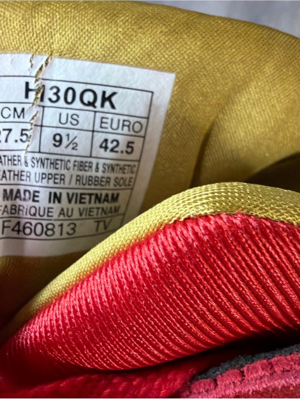 Asics Red and White Suede Trainer with Gold Lining - Picture 8 of 8